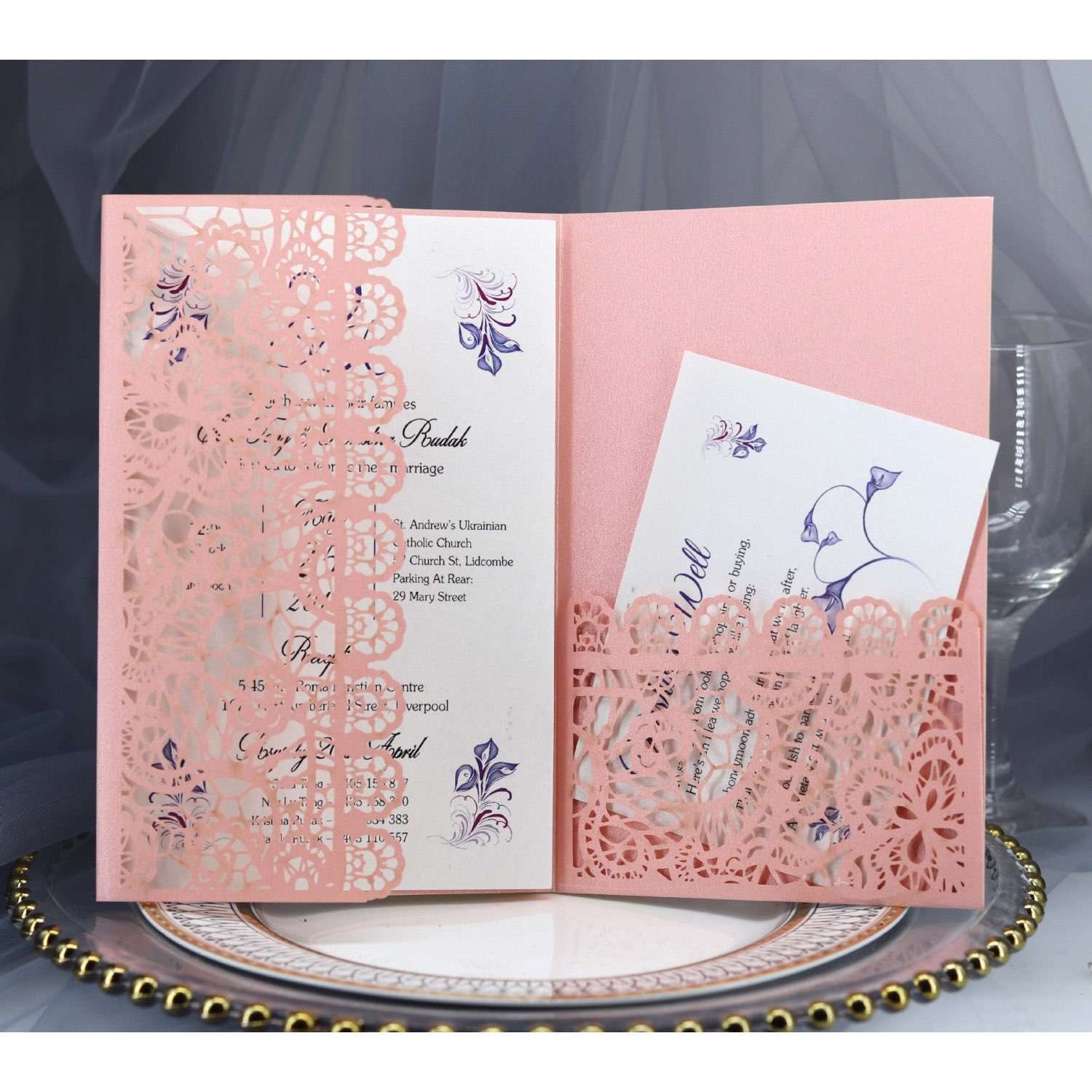 Elegant Invitation Card Wedding Supplies Pocket Invitation  Greeting Card Wholesale
